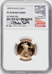 1999-W $10 Quarter-Ounce Gold Eagle DC Modern Bullion Coins NGC MS70