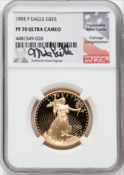 1993-P $25 Half-Ounce Gold Eagle DC Modern Bullion Coins NGC MS70