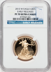 2013-W $25 Half-Ounce Gold Eagle First Strike PR DC Modern Bullion Coins NGC MS70