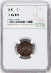 1883 1C BN Proof Indian Cents NGC PR67