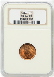 1896 1C RD Indian Cents NGC MS66