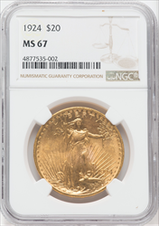 1924 $20 Saint Saint-Gaudens Double Eagles NGC MS67