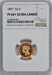 1897 $2.50 DC NGC Plus Proof Liberty Quarter Eagles NGC PR66+