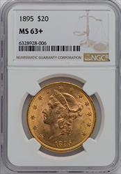 1895 $20 NGC Plus Liberty Double Eagles NGC MS63+