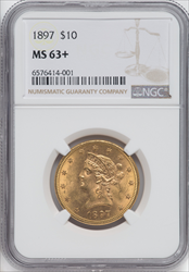 1897 $10 NGC Plus Liberty Eagles NGC MS63+