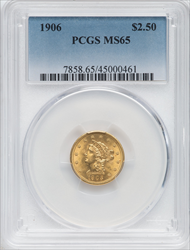 1906 $2.50 Liberty Quarter Eagles PCGS MS65
