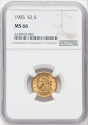 1905 $2.50 Liberty Quarter Eagles NGC MS66
