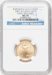 2007-W $10 Quarter-Ounce Gold Eagle MS Modern Bullion Coins NGC MS70