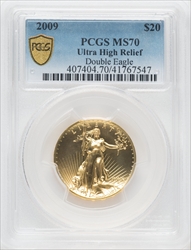 2009 $20 One-Ounce Gold Ultra High Relief Twenty Dollar MS PCGS Secure Modern Bullion Coins PCGS MS70