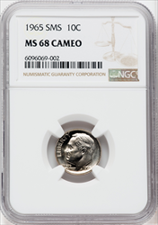 1965 10C SMS CA SMS Roosevelt Dimes NGC MS68