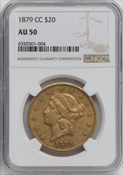 1879-CC $20 Liberty Double Eagles NGC AU50