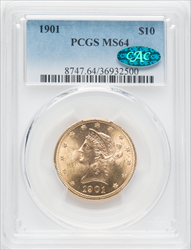 1901 $10 CAC Liberty Eagles PCGS MS64