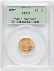 1897 $2.50 Liberty Quarter Eagles PCGS MS61