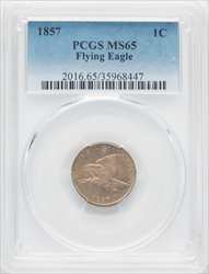 1857 1C Flying Eagle MS Flying Eagle Cents PCGS MS65