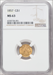 1857 G$1 Gold Dollars NGC MS63