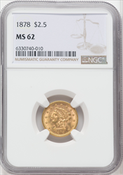 1878 $2.50 Liberty Quarter Eagles NGC MS62