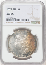 1878 8TF S$1 Morgan Dollars NGC MS65