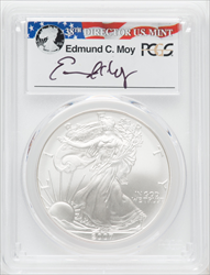 2007-W S$1 Silver Eagle Moy Signature SP Modern Bullion Coins PCGS MS70