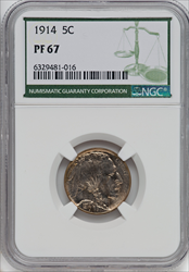 1914 5C Proof Buffalo Nickels NGC PR67