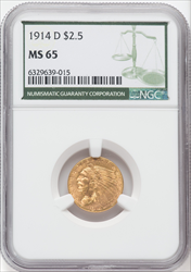 1914-D $2.50 Indian Quarter Eagles NGC MS65