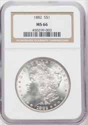1882 S$1 Morgan Dollars NGC MS66