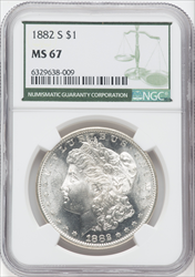 1882-S S$1 Morgan Dollars NGC MS67