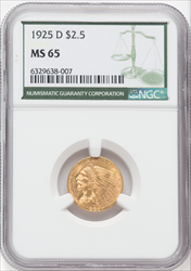 1925-D $2.50 Indian Quarter Eagles NGC MS65