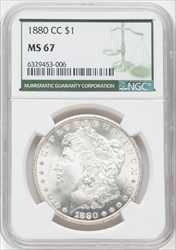 1880-CC S$1 Morgan Dollars NGC MS67