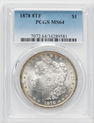 1878 8TF S$1 Morgan Dollars PCGS MS64