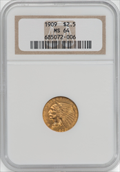 1909 $2.50 Indian Quarter Eagles NGC MS64
