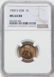 1909-S 1C VDB RB Lincoln Cents NGC MS64
