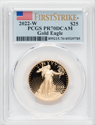 2022-W G$25 Half Ounce Gold Eagle FS DC Modern Bullion Coins PCGS MS70