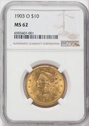 1903-O $10 Liberty Eagles NGC MS62