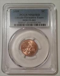 2009 Lincoln Bicentennial Cent - Formative Years DDR FS-802 MS65 RED PCGS