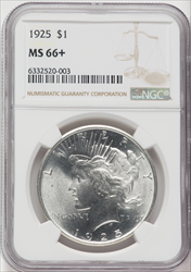 1925 S$1 NGC Plus Peace Dollars NGC MS66+