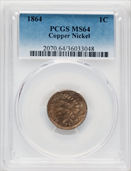 1864 Copper-Nickel Indian Cents PCGS MS64