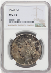1928 S$1 Peace Dollars NGC MS63