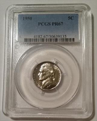 1950 Jefferson Nickel Proof PR67 PCGS