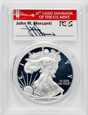 2017-S S$1 Silver Eagle Congratulations Set First Day of Issue Mercanti DC Modern Bullion Coins PCGS MS70
