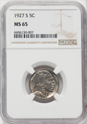 1927-S 5C Buffalo Nickels NGC MS65