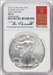 2015-(W) S$1 Silver Eagle Struck at West Point First Strike MS Modern Bullion Coins NGC MS70