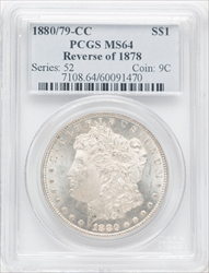 1880-CC S$1 Reverse of 1878 Morgan Dollars PCGS MS64