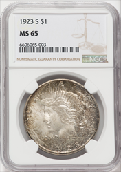 1923-S S$1 Peace Dollars NGC MS65