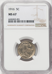 1916 5C Buffalo Nickels NGC MS67