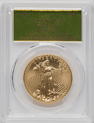 2012 $50 One-Ounce Gold Eagle First Strike MS Modern Bullion Coins PCGS MS70