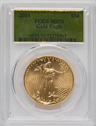2004 $50 One-Ounce Gold Eagle MS Modern Bullion Coins PCGS MS70