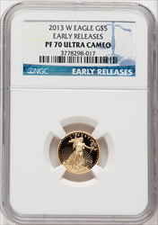 2013-W $5 Tenth-Ounce Gold Eagle First Strike PR DC Modern Bullion Coins NGC MS70
