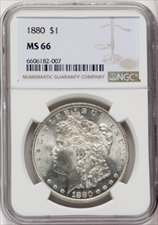 1880 S$1 Morgan Dollars NGC MS66