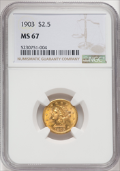1903 $2.50 Liberty Quarter Eagles NGC MS67