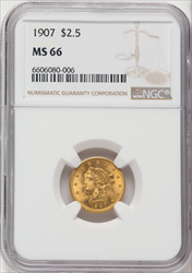 1907 $2.50 Liberty Quarter Eagles NGC MS66